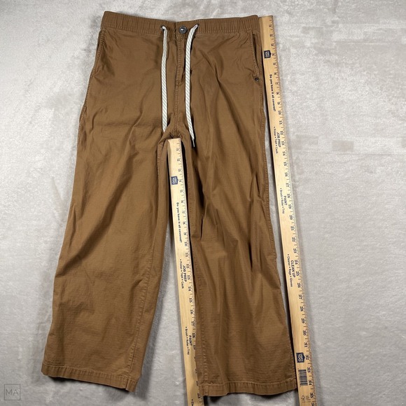 Vuori Women's Pants Ripstop Wide Leg Cropped Drawstring Outdoor L Brown - Picture 5 of 7